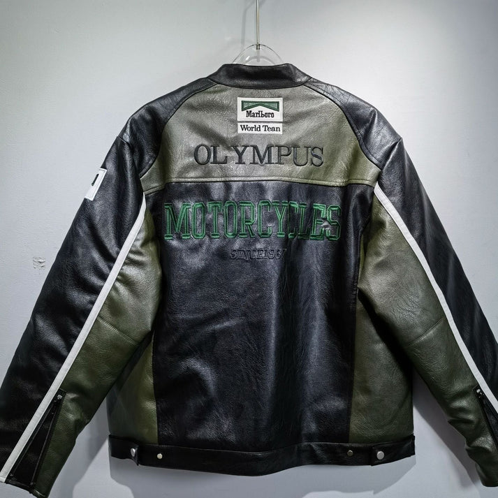 Green Leather Racing Jacket – F1 Style
