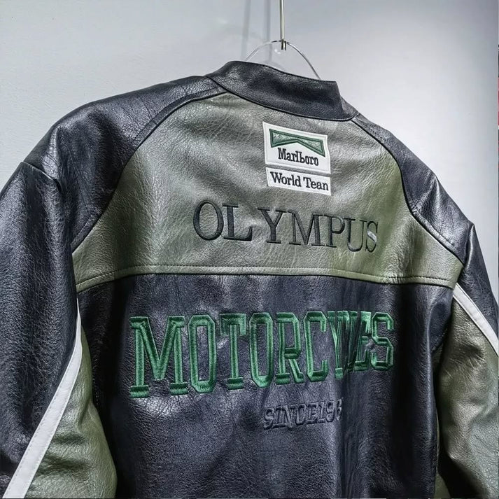 Green Leather Racing Jacket – F1 Style