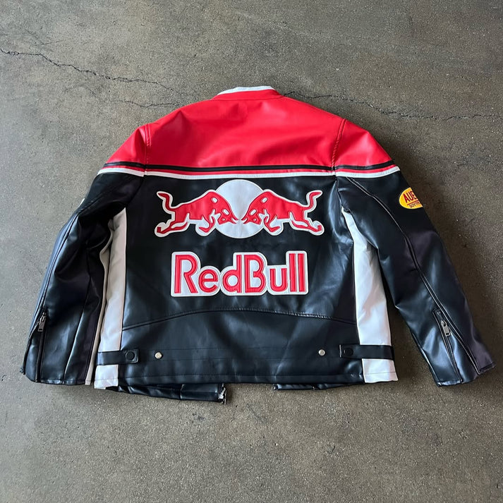 Red Bull Leather Racing Jacket – F1 Style