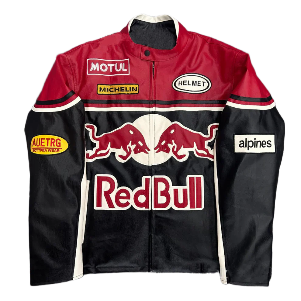 Red Bull Leather Racing Jacket – F1 Style