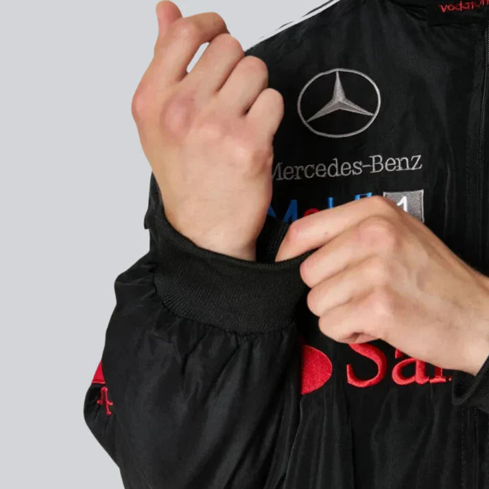 Black Mercedes-Benz Racing Jacket – F1 Style