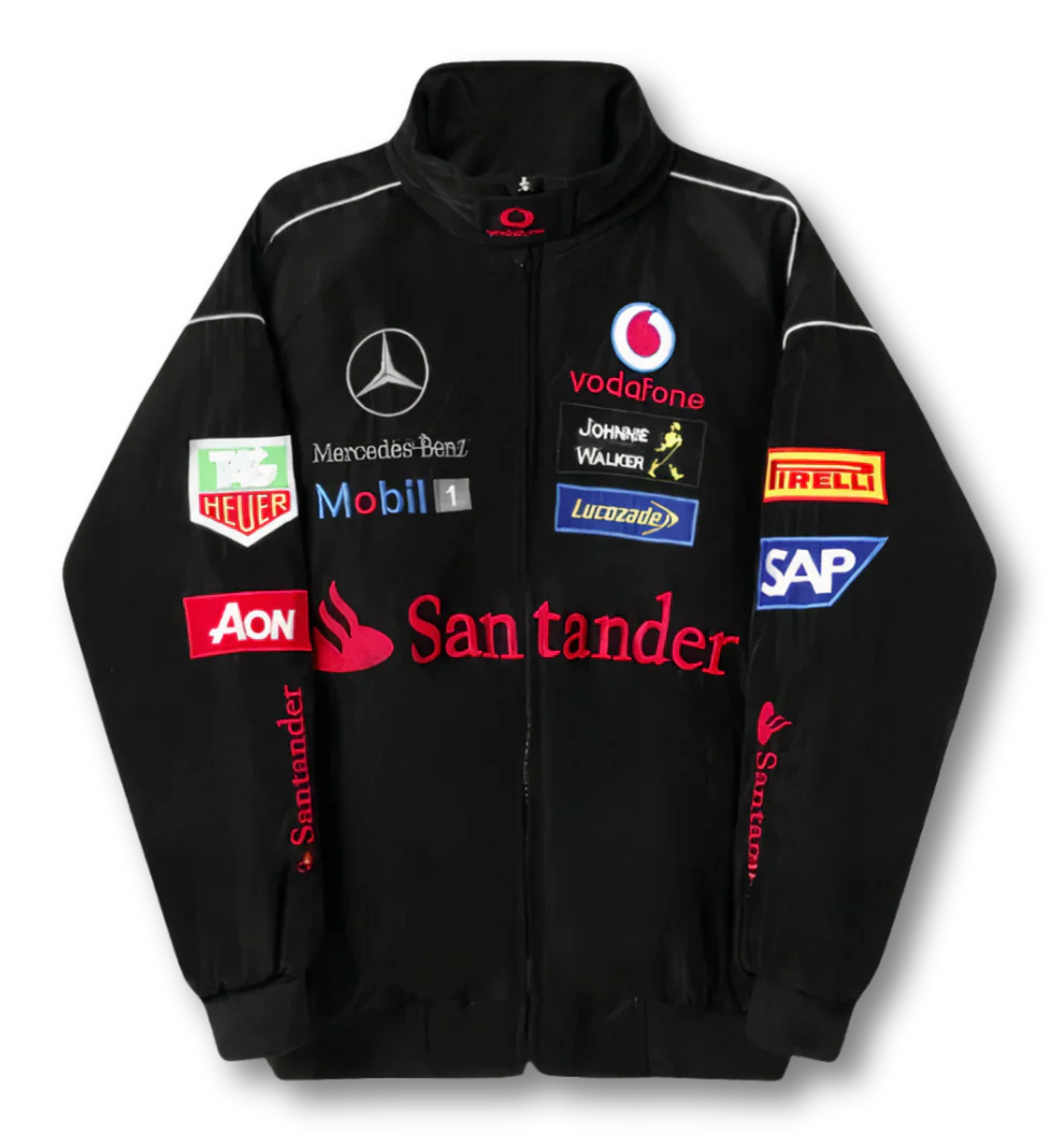 Black Mercedes-Benz Racing Jacket – F1 Style