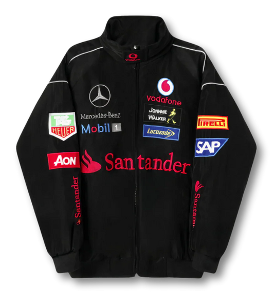 Black Mercedes-Benz Racing Jacket – F1 Style