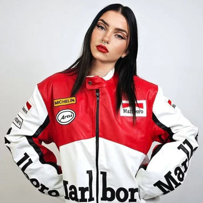 Giacca in Pelle Racing Marlboro