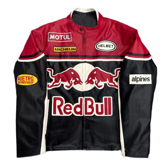 Red Bull Leather Racing Jacket – F1 Style